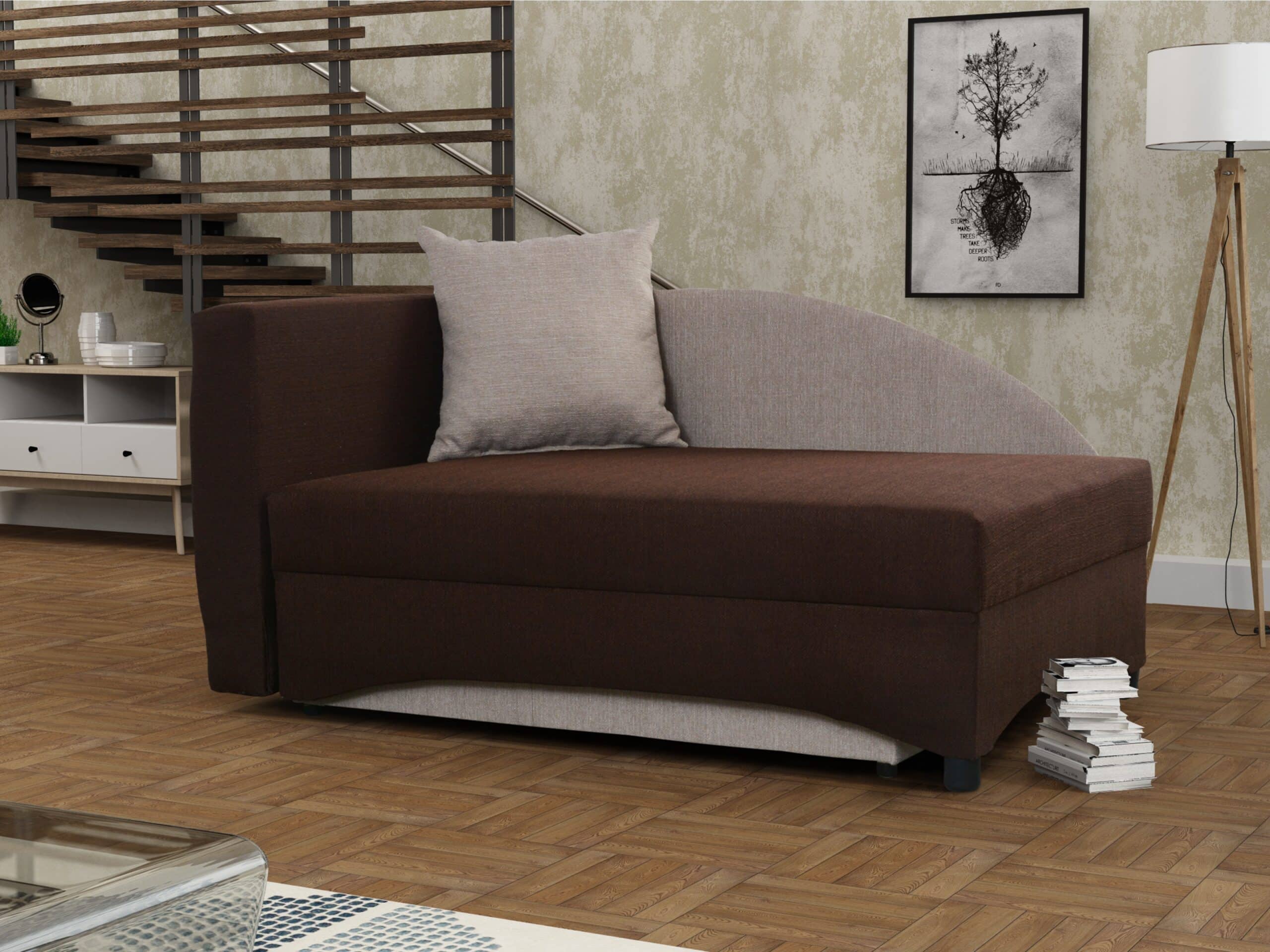 Pohovka LENA 3 levá, hnědá látka/béžová látka