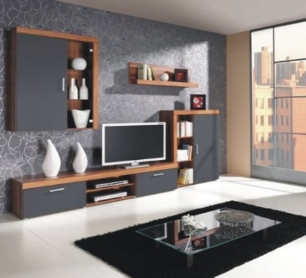 Obývací stěna Samba švestka/grafit - JUREK