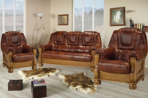 Kožená sedací souprava Roma 3+1+1 bez rozkladu - PYKA