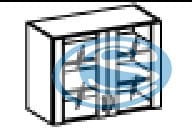 Sára horní skříňka 80GS bílá/dub sonoma/sklo - FALCO