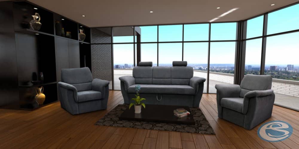 Rozkládací sedací souprava Diana tmavě šedá - FALCO