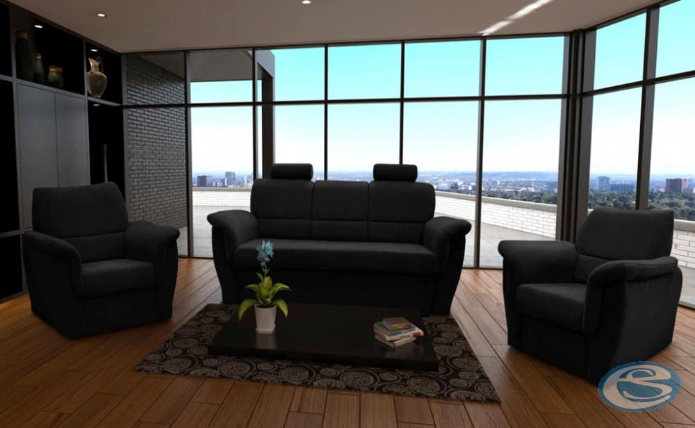 Rozkládací sedací souprava Diana černá - FALCO