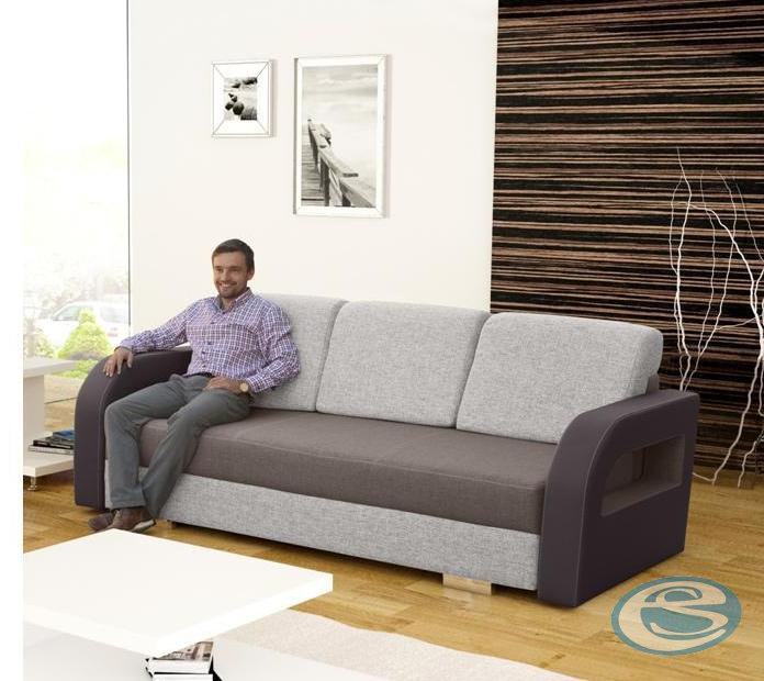 Sedací souprava Laura rozkládací šedo-hnědá - FALCO