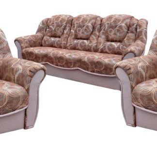 Sedací souprava Bára 3+1+1 hnědá kola/světlá - FALCO