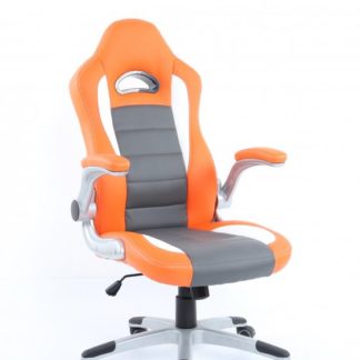 Kancelářské křeslo Lotus oranžovo-šedo-bílá - HALMAR