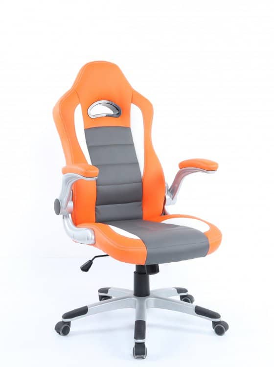 Kancelářské křeslo Lotus oranžovo-šedo-bílá - HALMAR