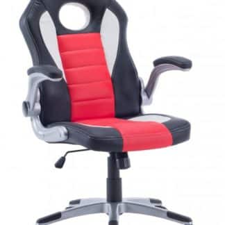 Kancelářské křeslo Lotus černo-červeno-bílá - HALMAR