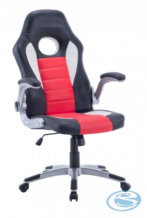 Kancelářské křeslo Lotus černo-červeno-bílá - HALMAR