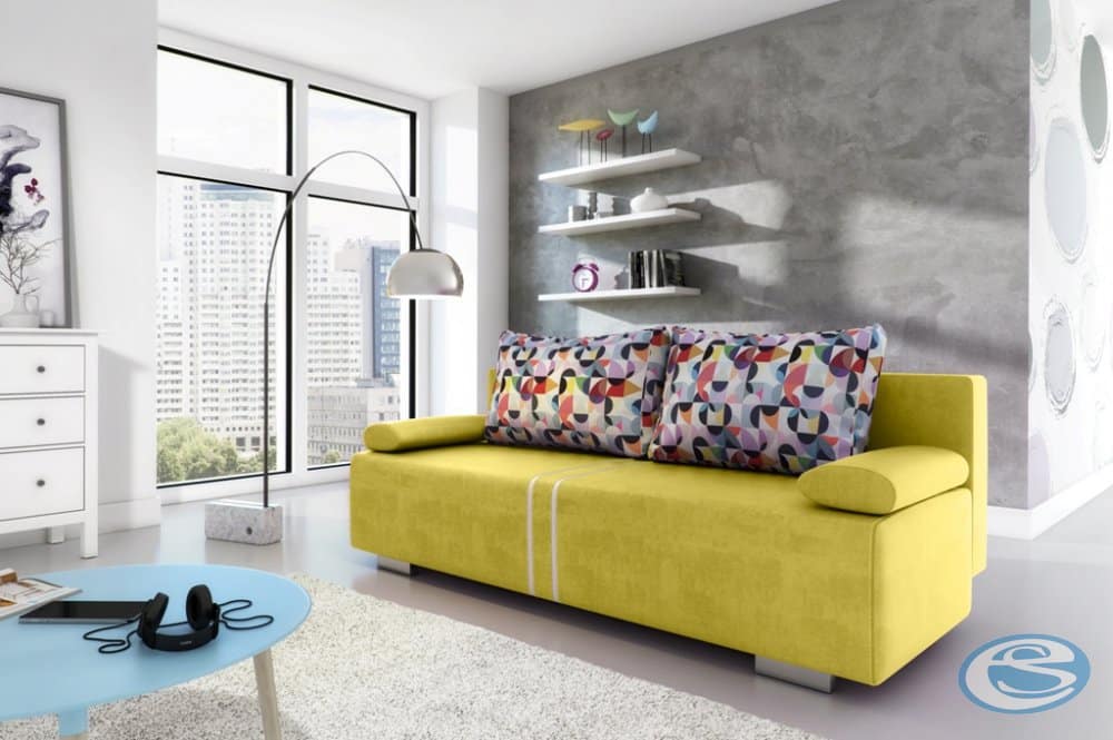 Pohovka Malina rozkládací žlutá - FALCO