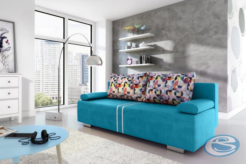 Pohovka Malina rozkládací tyrkysová - FALCO