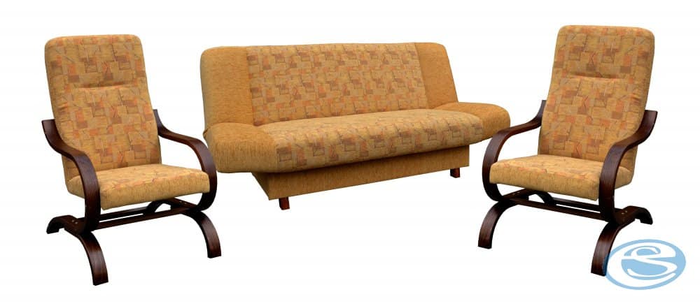 Sedací souprava Olek 3+1+1 platan18/světlý ořech - FALCO