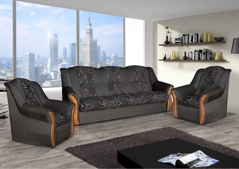 Sedací souprava Madeira 3+1+1 rozkládací tmavě šedá - FALCO