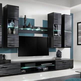 Obývací stěna Blade 4 černá/Sahara lesk - FALCO