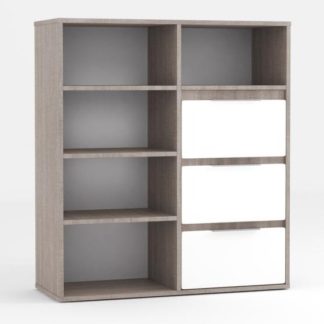 Regál Fado 5 roble/bílý lesk - FALCO