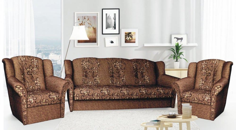 Sedací souprava Agata 3+1+1 hnědá - FALCO