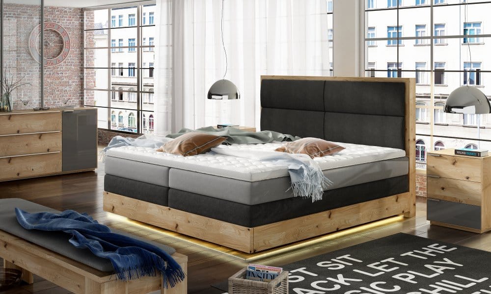 Postel Trento Led boxspring 140x200 + LED osvětlení - WERSAL