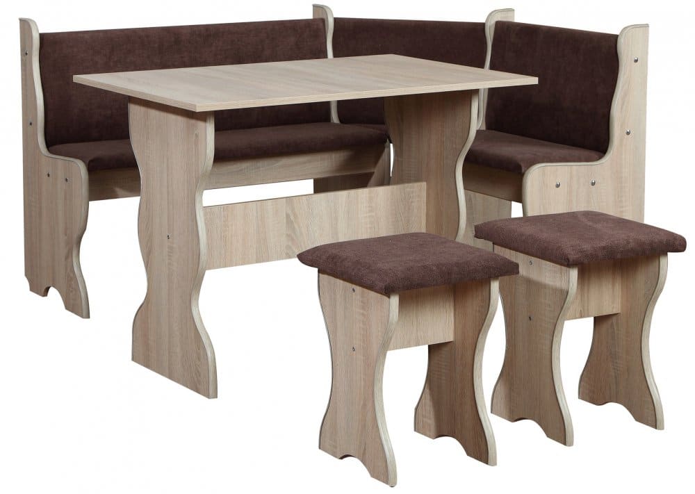 Jídelní rohová sestava Tomas buk/hnědá - FALCO