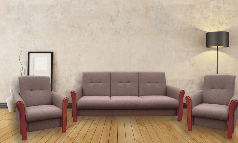 Sedací souprava Elena 3+1+1 rozkládací hnědá - FALCO