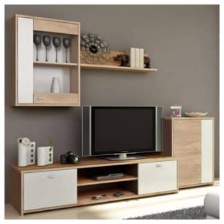 GENTA obývací stěna, dub sonoma / bílá