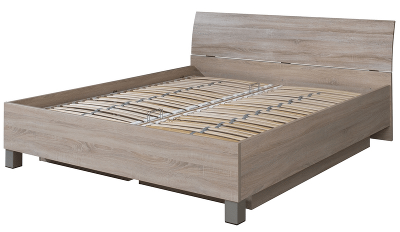 Postel Ela 180x200 cm, dub Sonoma, s rošty a peřiňáky