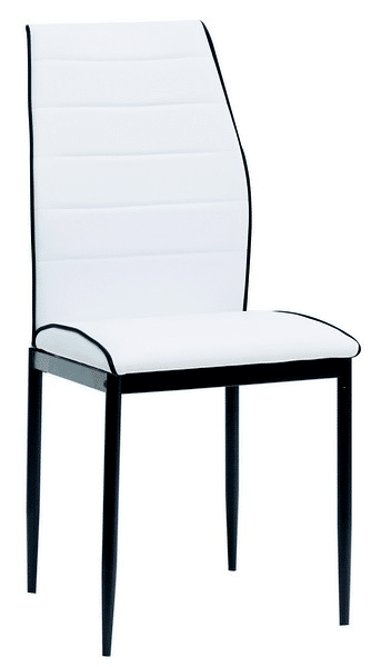 Jídelní židle Round, bílá ekokůže