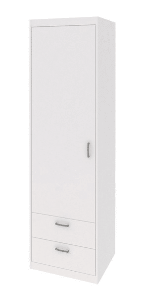 Úzká skříň se zásuvkami Mega 14, bílá