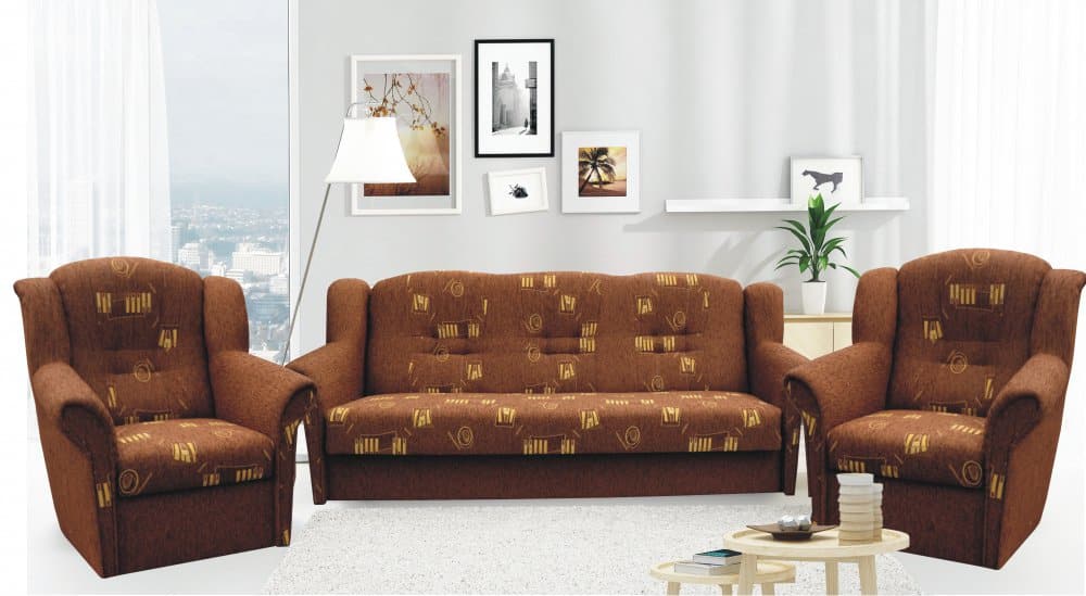 Sedací souprava Agata 3+1+1 hnědá opus - FALCO