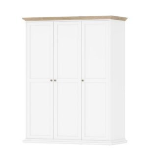Šatní skříň třídveřová Paris 75353 bílá/dub - TVI