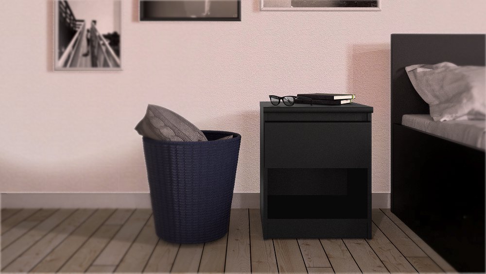 Noční stolek Naia 71082 černý mat - TVI