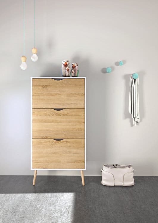 Retro botník Oslo 41074 bílá/struktura dubu - TVI