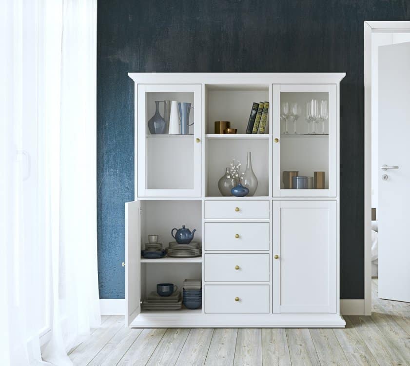 Velká bílá vitrína Paris 77828 - TVI