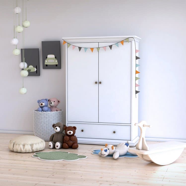 Šatní bílá policová skříň Paris 75368 - TVI