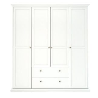 Čtyřdveřová bílá šatní skříň Paris 75369 - TVI