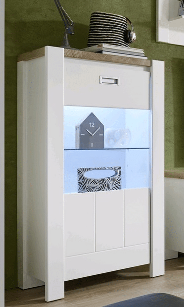 Úzká vitrína Melly 46-691, s osvětlením