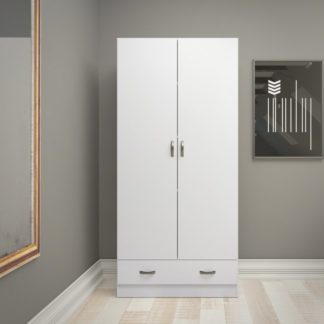 Bílá dvoudveřová šatní skříň 75088 - TVI