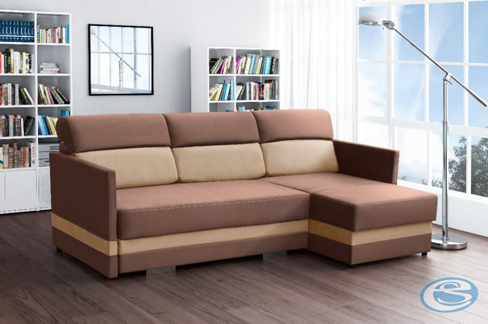 Rohová sedací souprava Coliber hnědo-béžová - FALCO