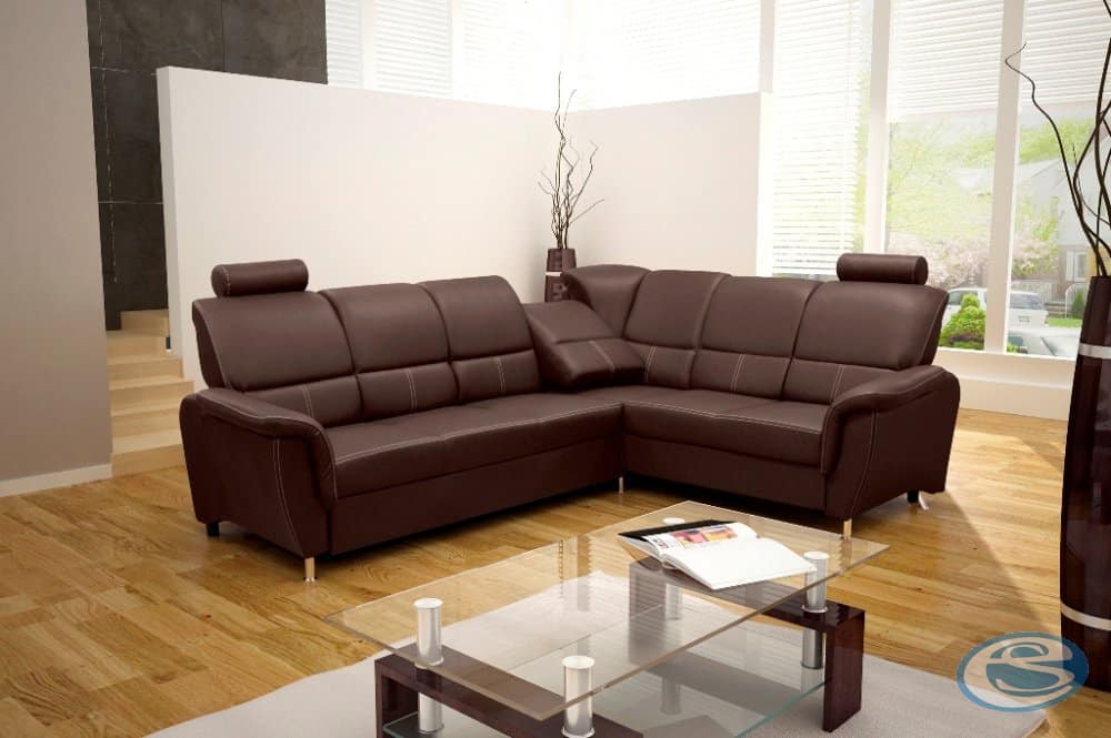 Rohová sedací souprava Diana hnědá - FALCO