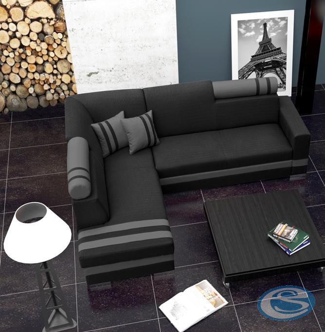 Rohová sedací souprava R1 tmavě šedá - FALCO