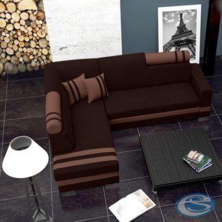 Rohová sedací souprava R1 tmavě hnědá pravá - FALCO