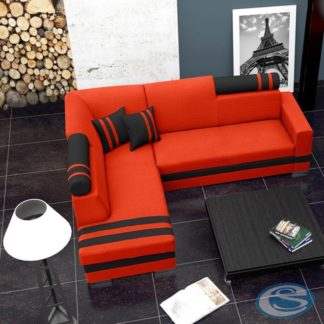 Rohová sedací souprava R1 oranžovo-černá - FALCO