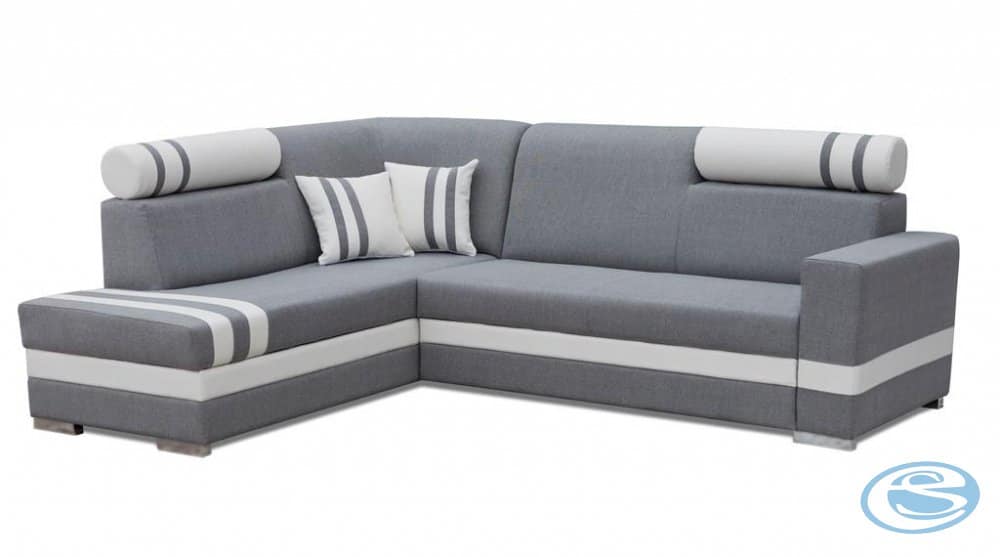 Rohová sedací souprava R1 šedo-bílá - FALCO