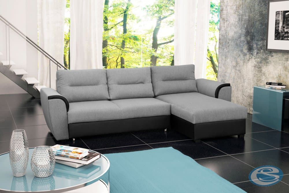 Rohová sedací souprava Tomek šedo-černá - FALCO