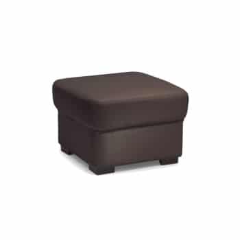 Kožený taburet Danilo tmavě hnědý - TempoKondela