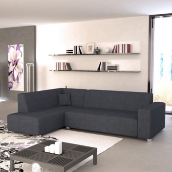 Rohová sedací souprava Colli šedočerná levá - TempoKondela