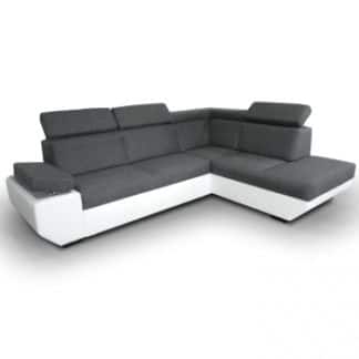 Rohová sedací souprava Akron tmavě šedá pravá - TempoKondela