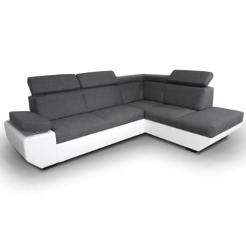 Rohová sedací souprava Akron tmavě šedá pravá - TempoKondela