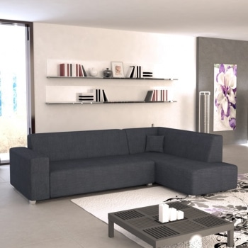 Rohová sedací souprava Colli šedočerná pravá - TempoKondela