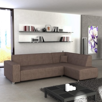 Rohová sedací souprava Colli hnědá pravá - TempoKondela