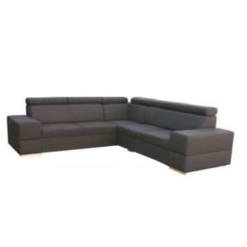 Rohová rozkládací sedací souprava pravá tmavě hnědá  MONAKO - TempoKondela