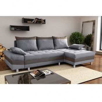 Rohová sedací souprava Puntos šedá pravá - TempoKondela